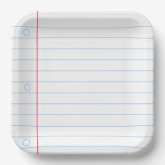 Back to School Notebook Paper Plate