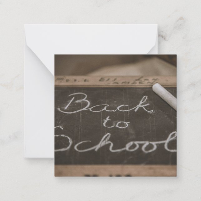 Back to School on an old school slate Note Card (Front)