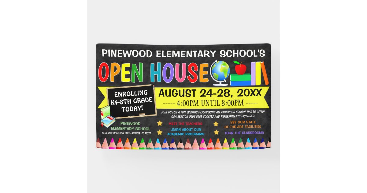Back to School Open House Banner Zazzle