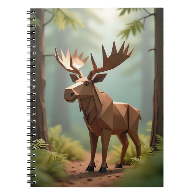 Back To School Origami Moose  Notebook (Front)