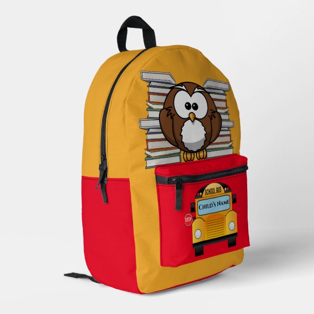 Back to School Owl and Books Backpack (Back Corner Left)