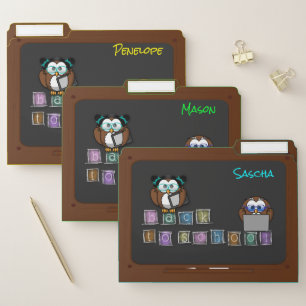 back to school owl file folder