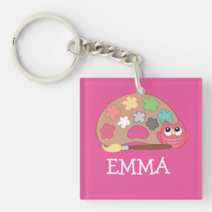 Back to School OWL Name Backpack tag Teacher Gift Keychain