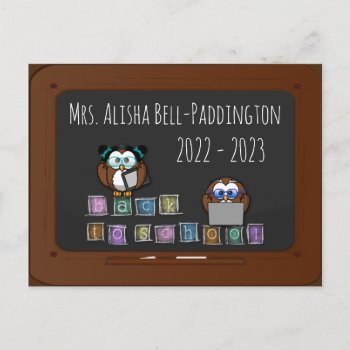 Back To School Owl - Postcard by just_owls at Zazzle