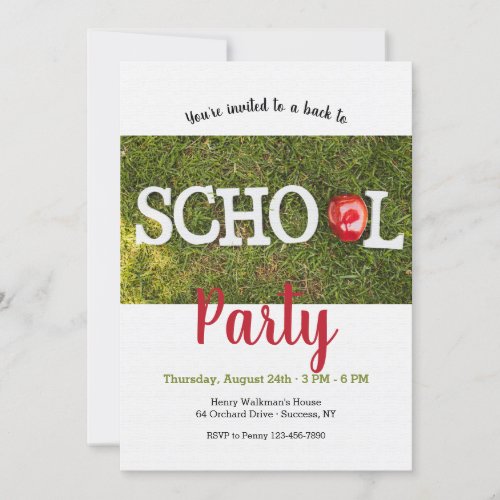 Back to School Party 2 Invitation