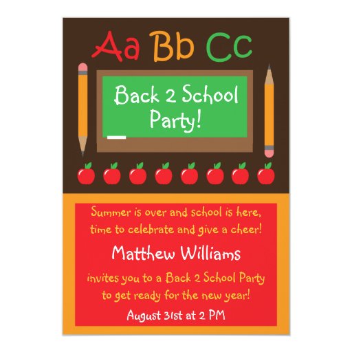 Back to School Party Invitation | Zazzle