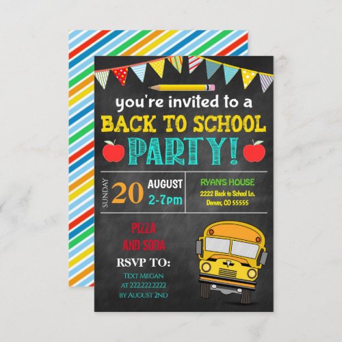 Back To School Party Invitation