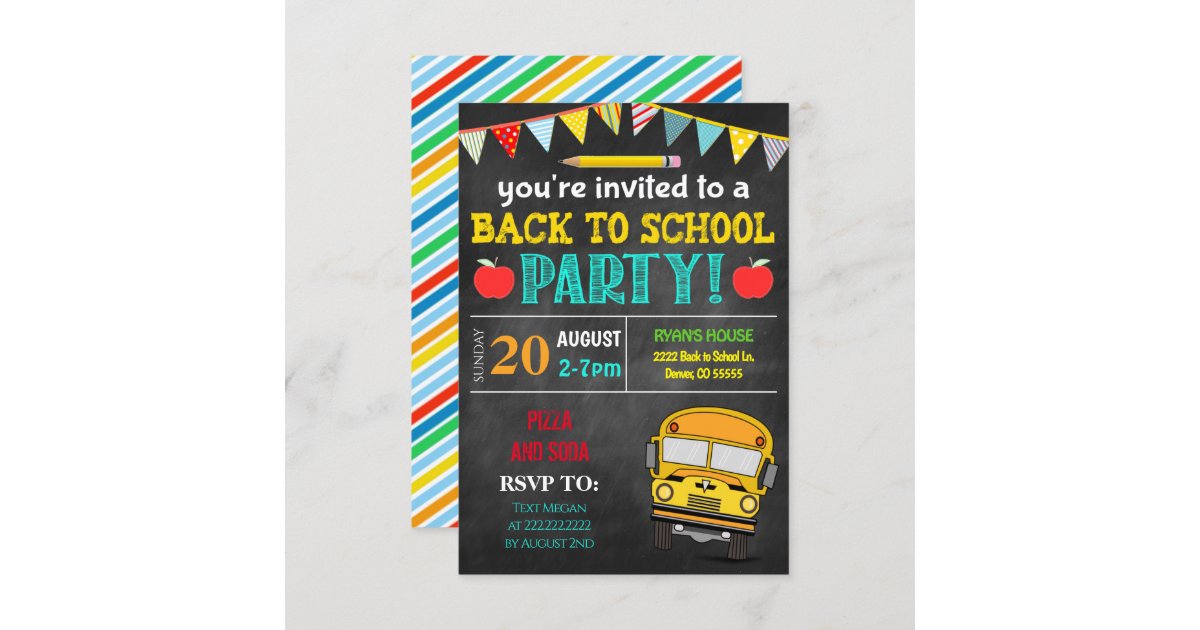 Back To School Party Invitation | Zazzle