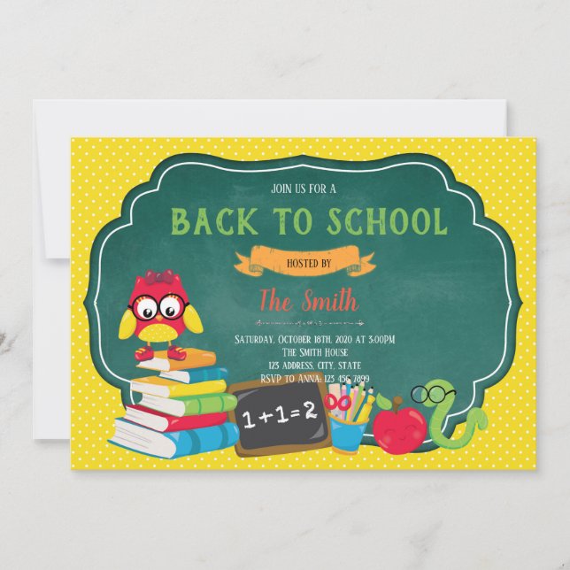 Back to school Party Invitation (Front)