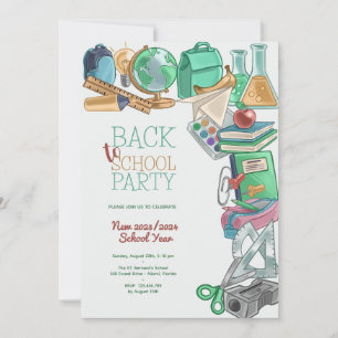 Back to school party invitation
