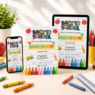 Back to school party invitation