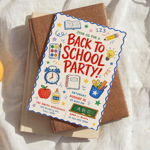 Back to school party invitation