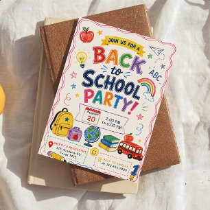 Back to school party invitation