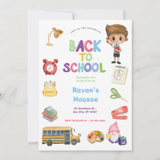 Back to School Party Invitation