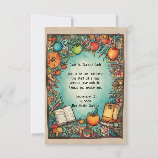 Back to School Party Invitation (Front)