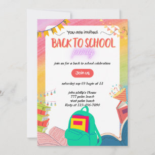 back-to-school party invitation