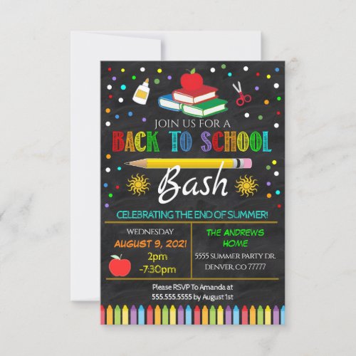 Back To School Party Invitation