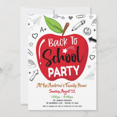 Back To School Party Invitation