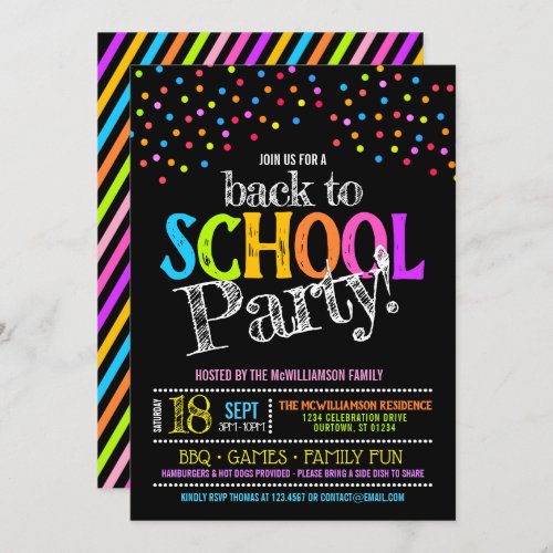 Back to School Party Invitations