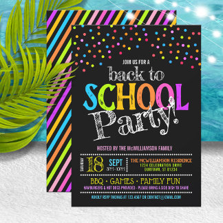 Back to School Party Invitations