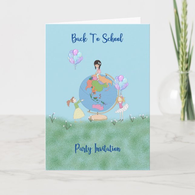 Back to School Party Invite Young Children (Front)