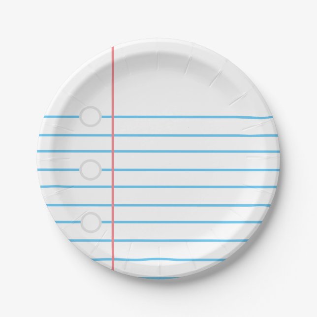 Back to School Party Note Paper Plates (Front)