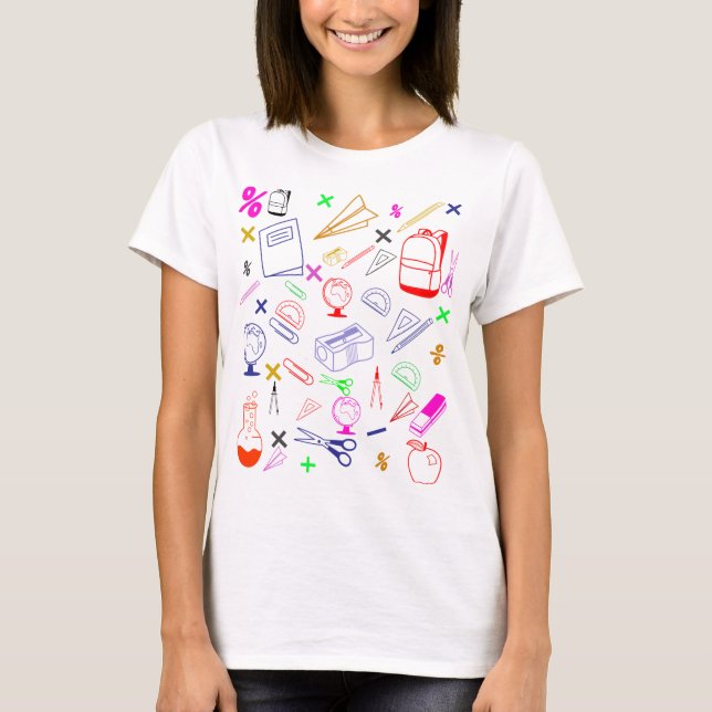 Back To School pattern T-Shirt (Front)