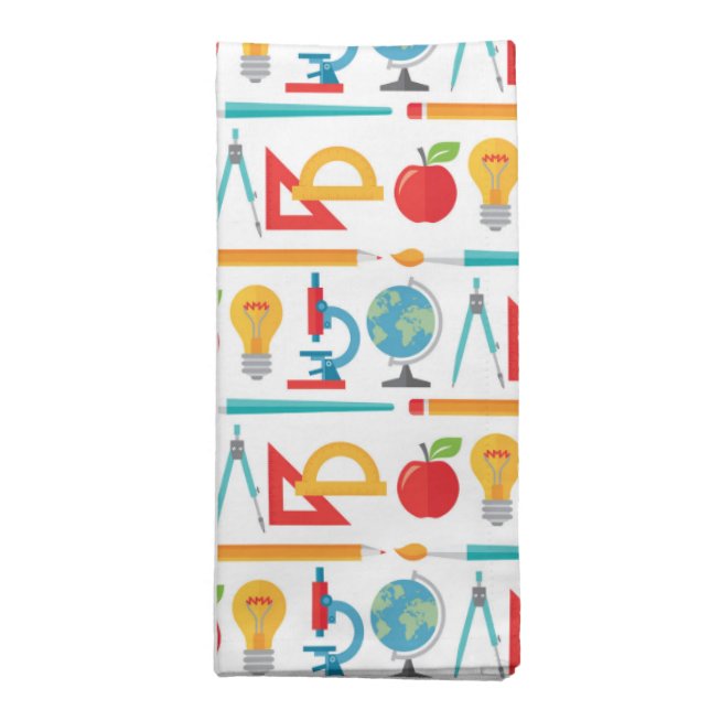Back To School Pattern - Teacher Education Cloth Napkin (Folded)