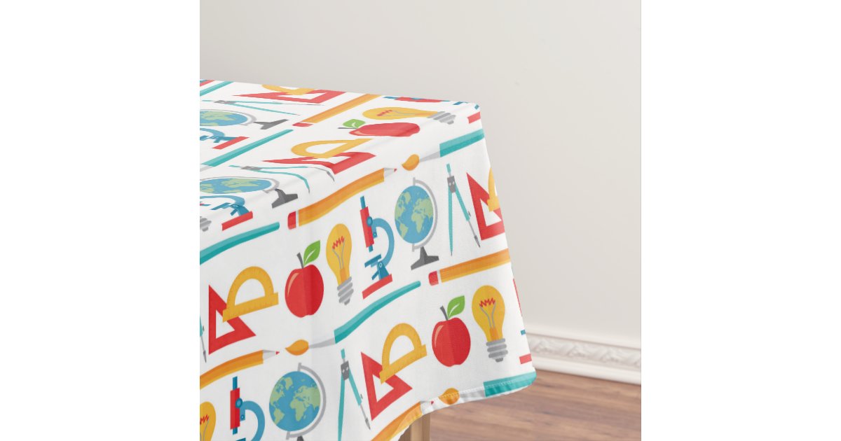 Back To School Pattern Teacher Education Tablecloth Zazzle Com