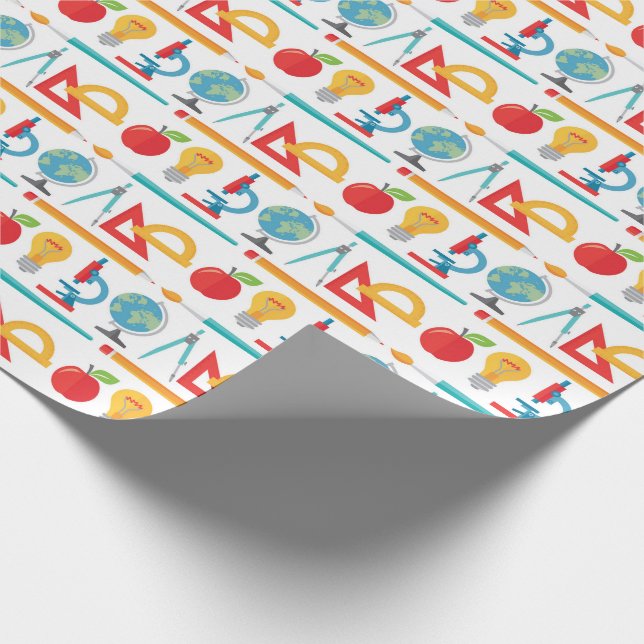 Back To School Pattern - Teacher Education Wrapping Paper (Corner)