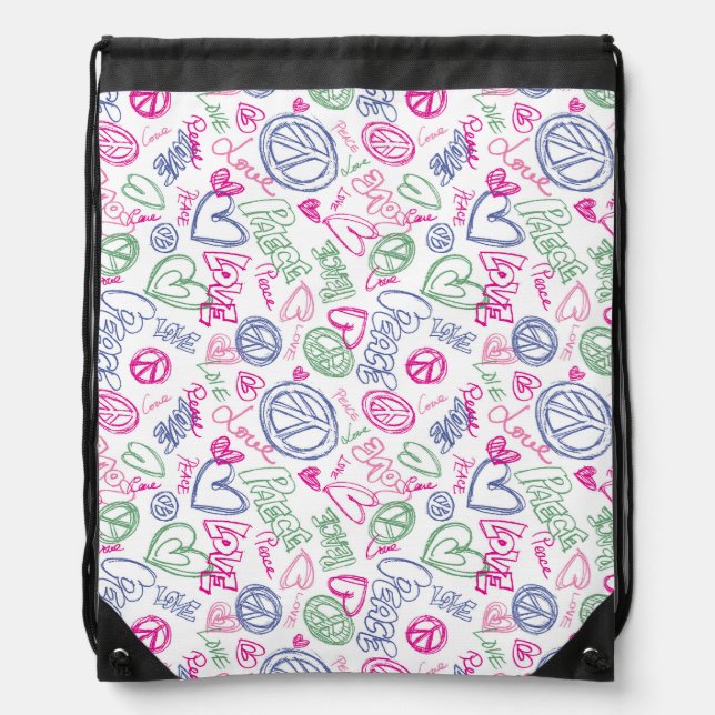 Back To School Peace Drawstring Bag  (Front)