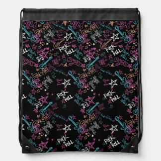 Back To School Peace Drawstring Bag