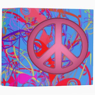 BACK TO SCHOOL - PEACE SIGNS BINDER - UNIQUE GIFTS