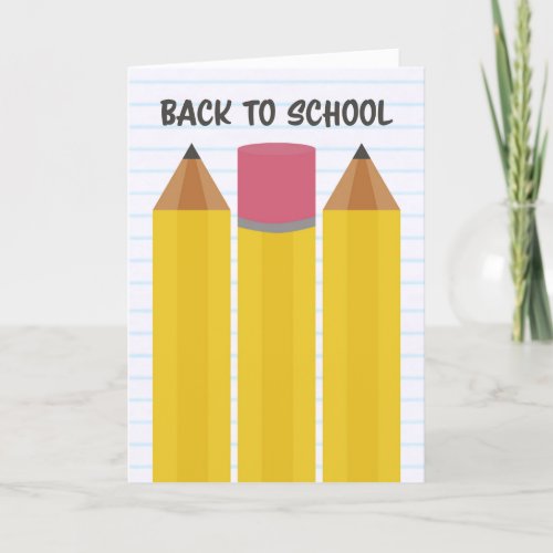 Back To School Pencil Illustration  Holiday Card