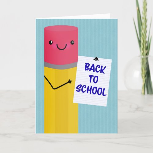 Back To School Pencil Illustration Humor  Holiday Card