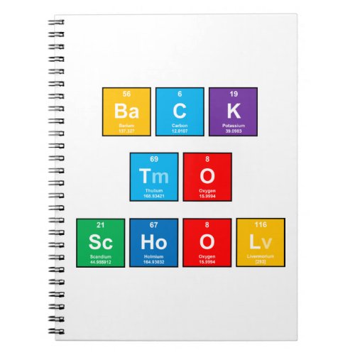 Back To School Periodic Table Notebook