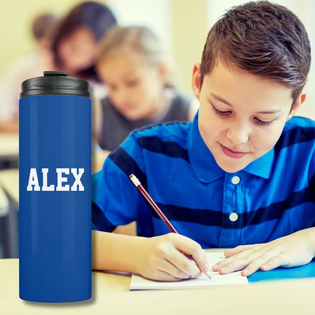 Back to School | Personalized Blue Thermal Tumbler (Creator Uploaded)