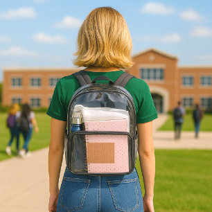 Back to School Personalized Essentials Clear Backpack