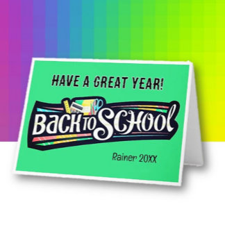 Back to School Personalized Folded Greeting Card