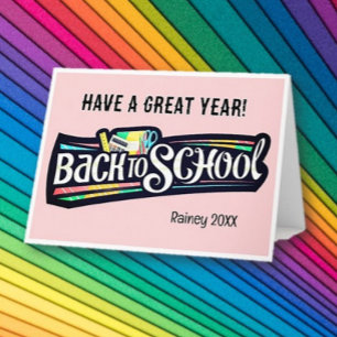 Back to School Personalized Folded Greeting Card