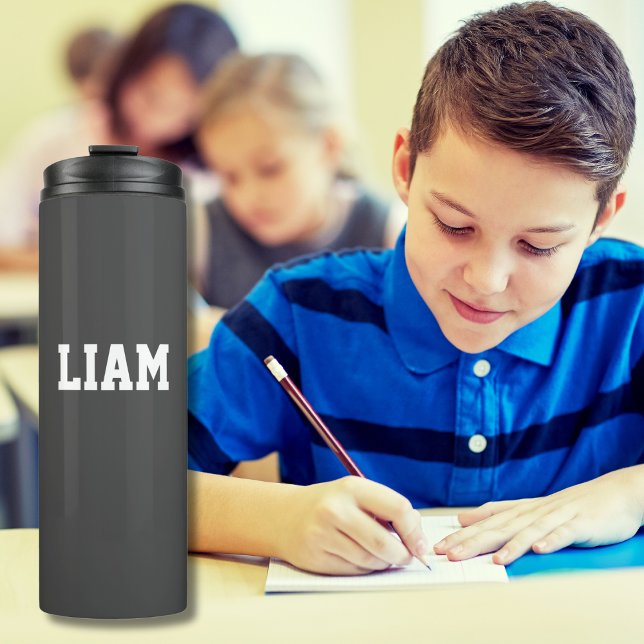 Back to School | Personalized Gray Thermal Tumbler (Creator Uploaded)