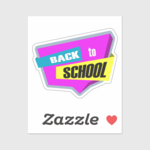 Back To School Pink Custom-Cut Vinyl Sticker