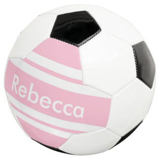 back to school pink stripes customizable soccer ball