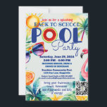 back to school Pool party class friends birthday Invitation<br><div class="desc">The arty apples 


generativecontent</div>