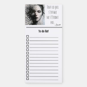 Back to school portrait en noir et blanc pixel  magnetic notepad