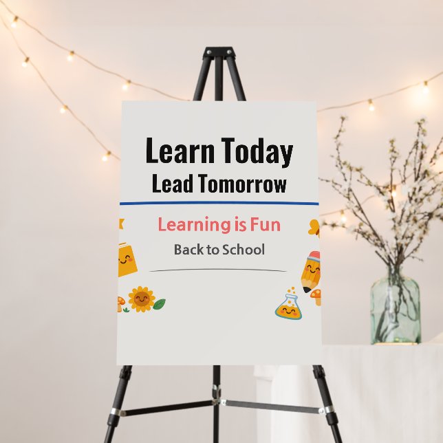 Back to School Poster Board Classroom Decor Sign (In Situ (Stand))