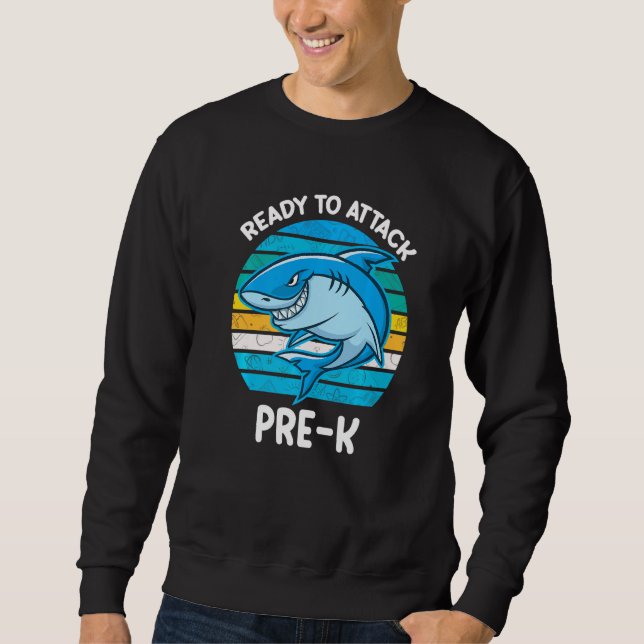 Back To School Pre K Kids Outfit Shark Sweatshirt (Front)