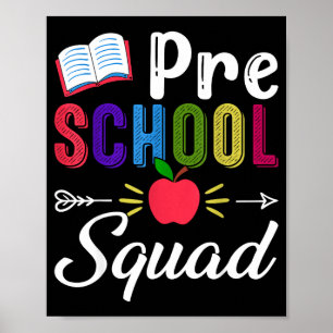 Back to school pre-k teacher student preschool poster