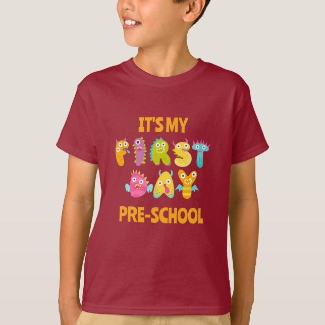 Back To School PRE-SCHOOL FIRST DAY T-Shirt (Front)