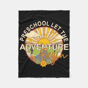 Back To School Preschool Let The Adventure Begin  Fleece Blanket